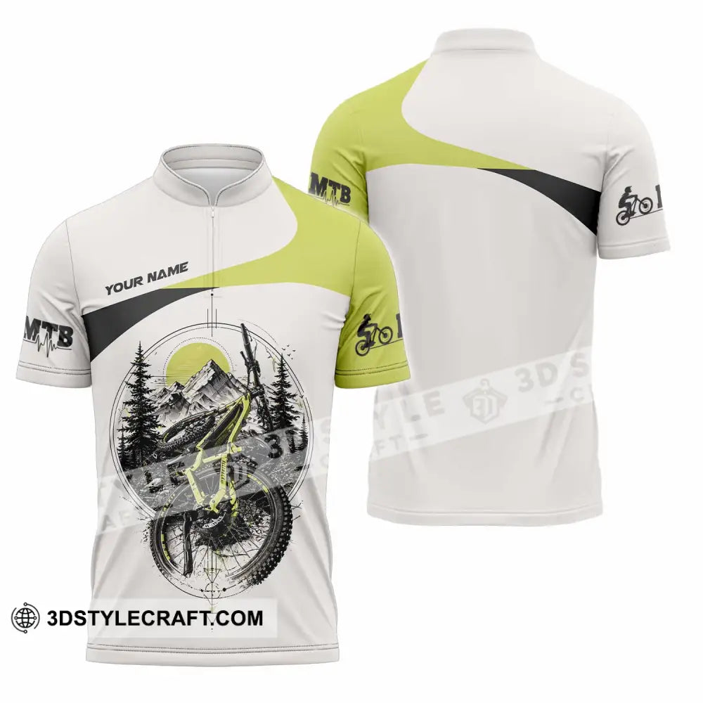 Unisex Shirt - Custom Mountain Bike Shirt - Zipper Polo Shirt / S - T-shirt