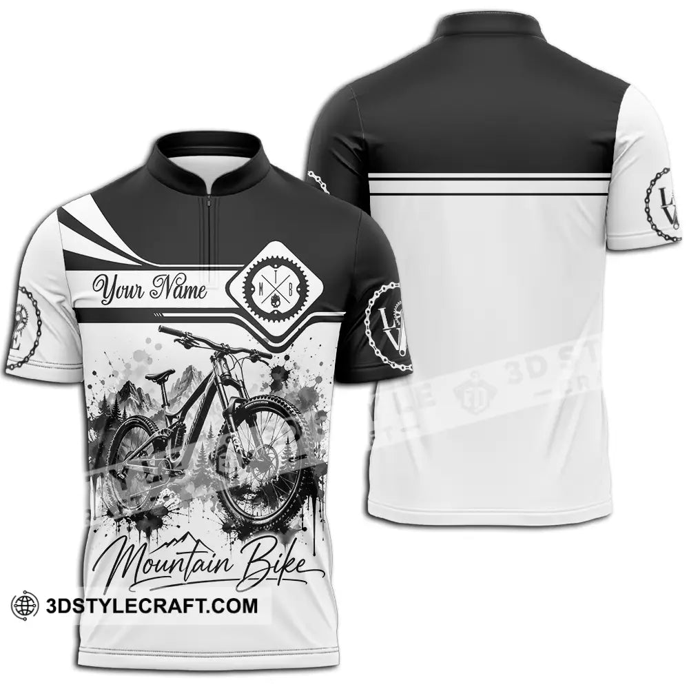 Unisex Shirt - Custom Mountain Bike Shirt - Zipper Polo Shirt / S - T-shirt