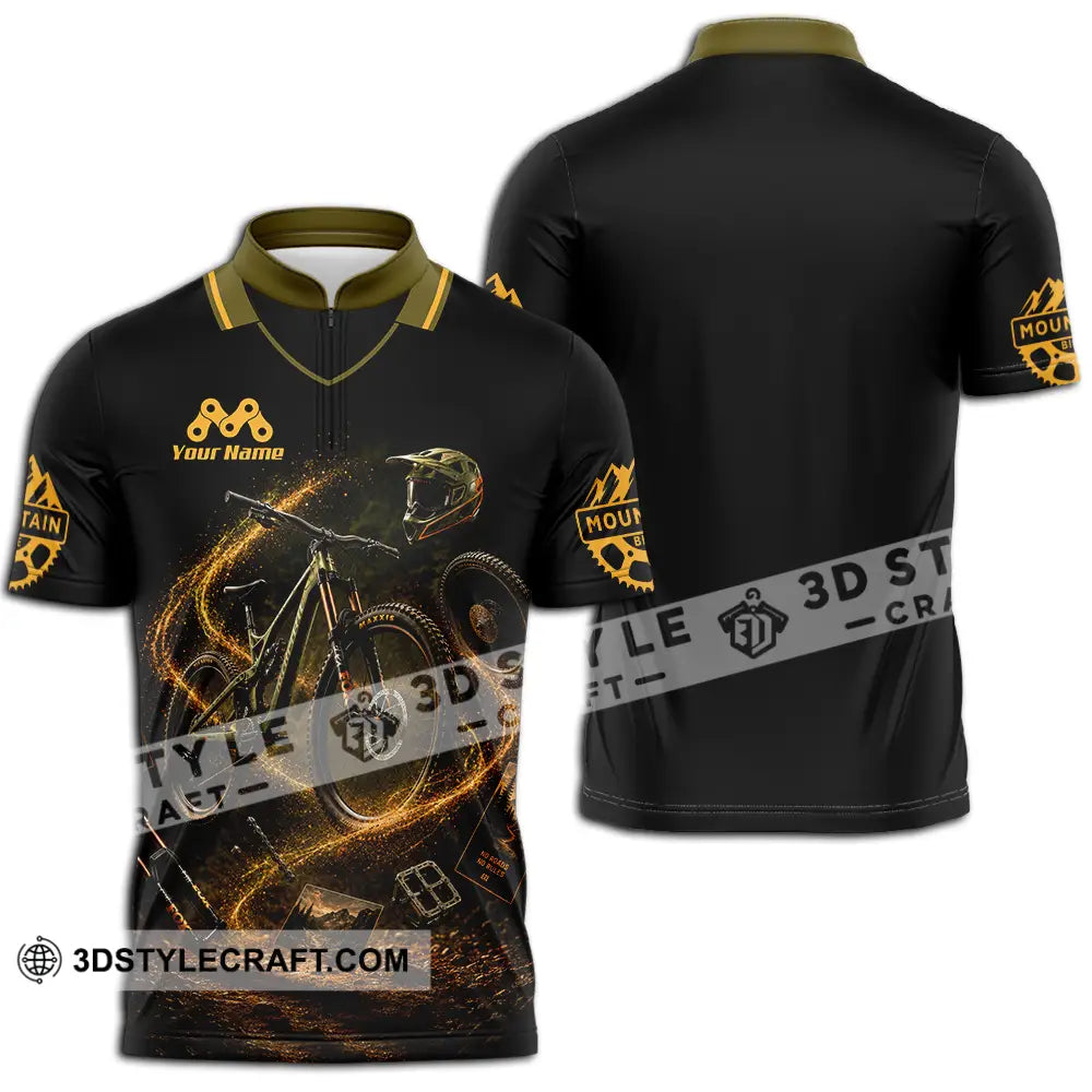 Unisex Shirt - Custom Mountain Bike Shirt - Zipper Polo Shirt / S - T-shirt