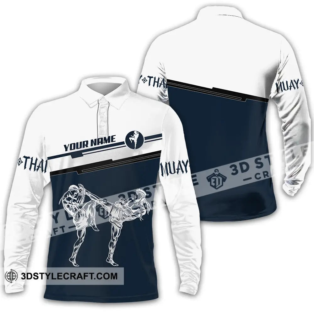 Unisex Shirt - Custom Muay Thai 3D Shirt Long Sleeve Polo / S T-shirt