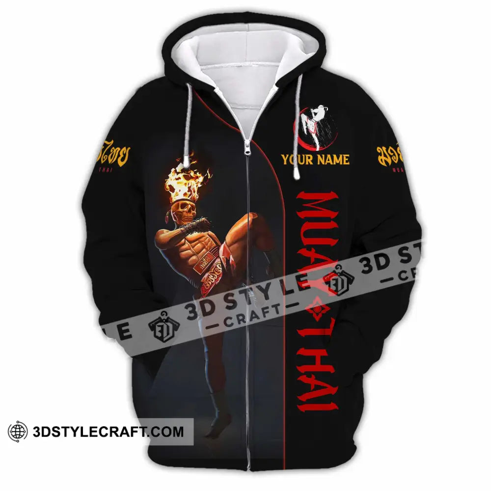 Unisex Shirt - Custom Muay Thai 3D Shirt Zipper Hoodie / S T-shirt