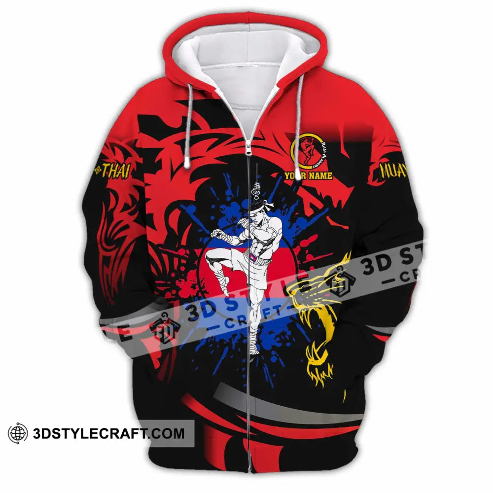 Unisex Shirt - Custom Muay Thai 3D Shirt Zipper Hoodie / S T-shirt