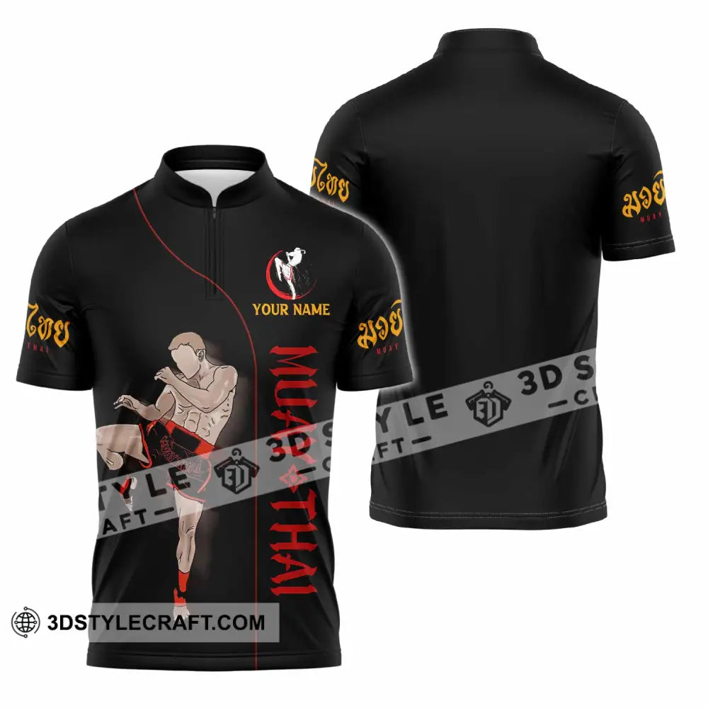 Unisex Shirt - Custom Muay Thai 3D Shirt Zipper Polo Shirt / S T-shirt