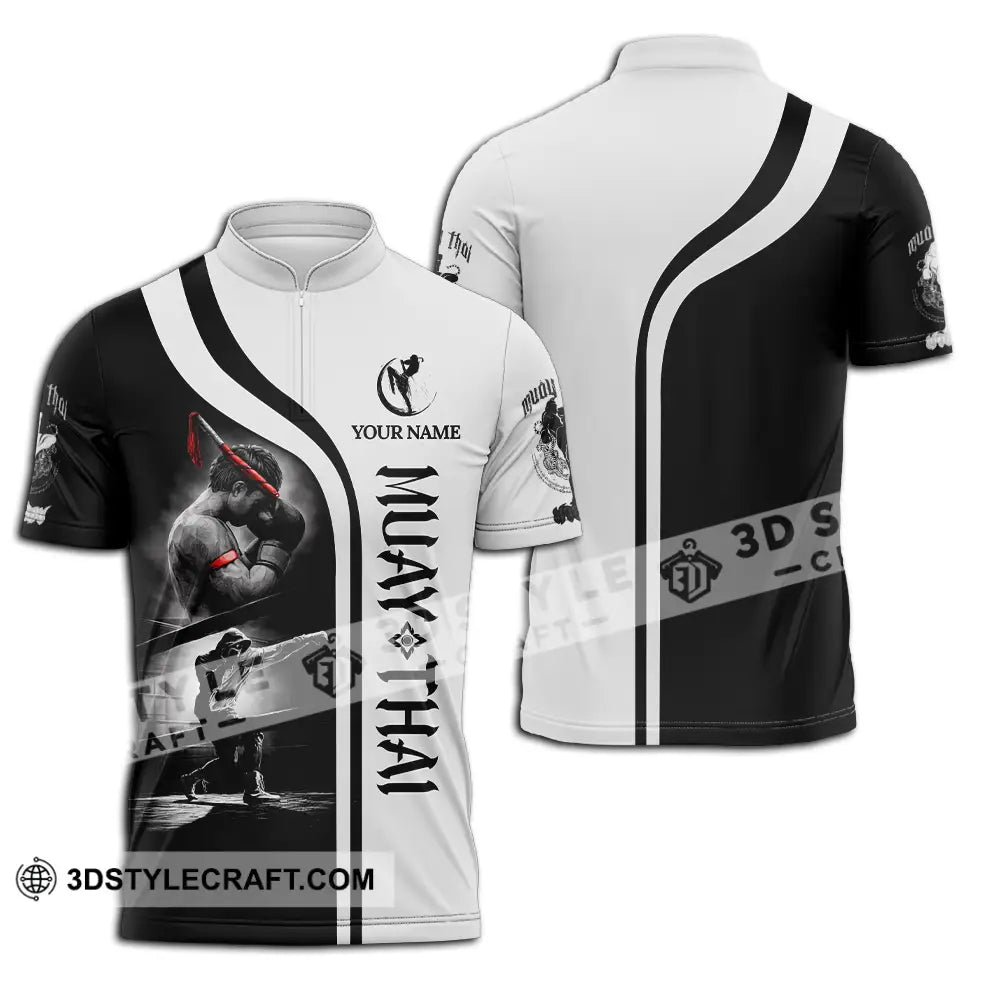 Unisex Shirt - Custom Muay Thai 3D Shirt Zipper Polo Shirt / S T-shirt