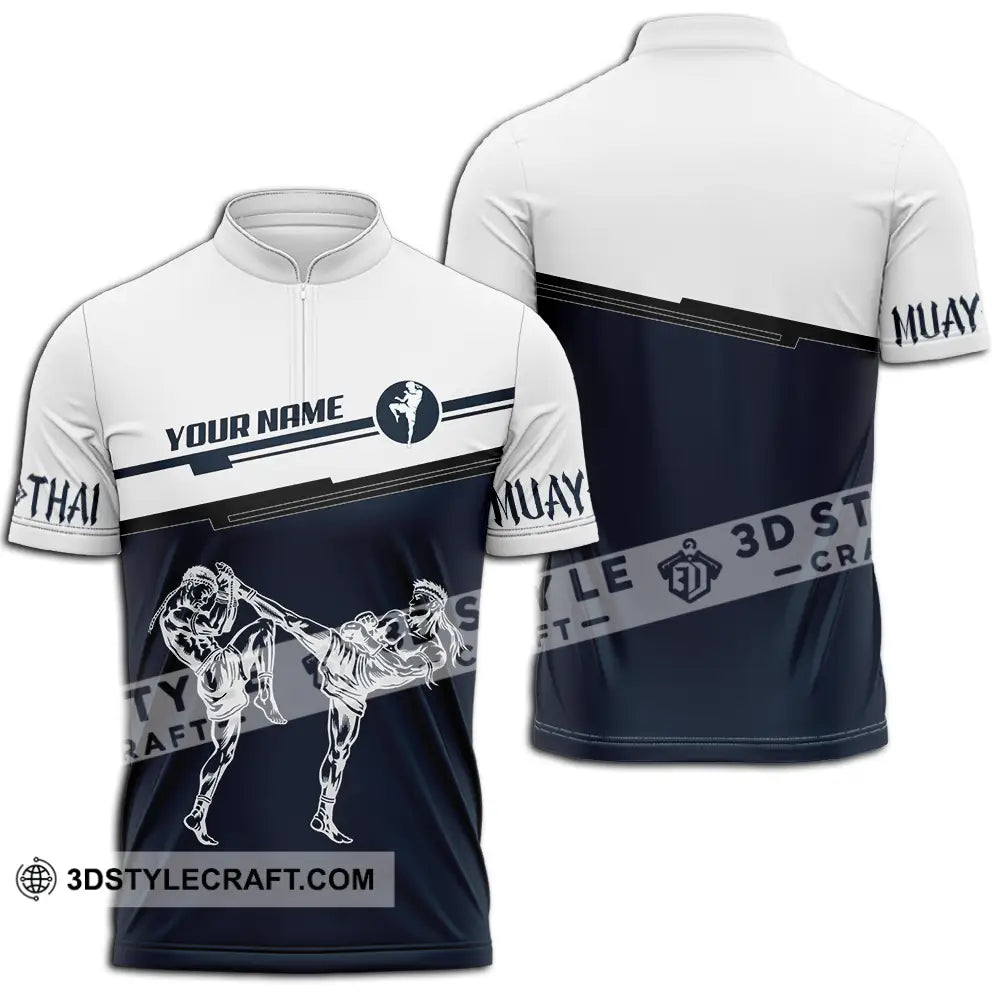 Unisex Shirt - Custom Muay Thai 3D Shirt Zipper Polo Shirt / S T-shirt