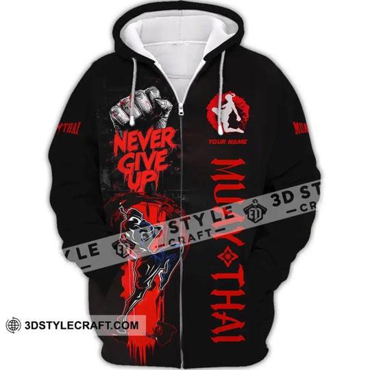 Unisex Shirt - Custom Muay Thai Never Give Up Shirt style option 2