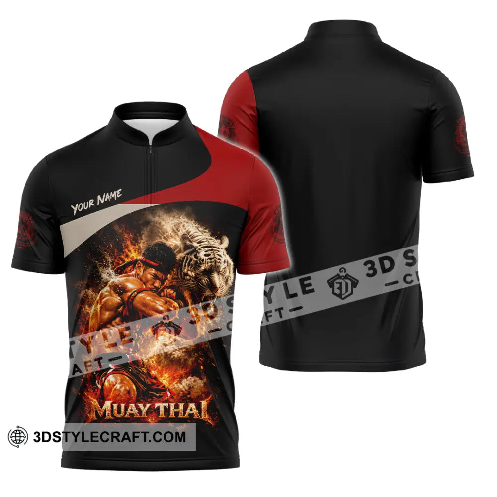Unisex Shirt - Custom Muay Thai Shirt - Zipper Polo Shirt / S - T-shirt
