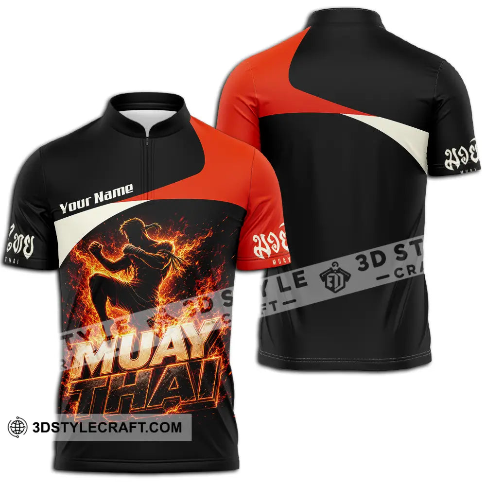 Unisex Shirt - Custom Muay Thai Shirt - Zipper Polo Shirt / S - T-shirt