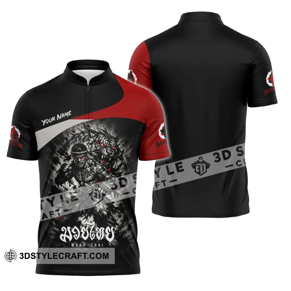 Unisex Shirt - Custom Muay Thai Shirt - Zipper Polo Shirt / S - T-shirt