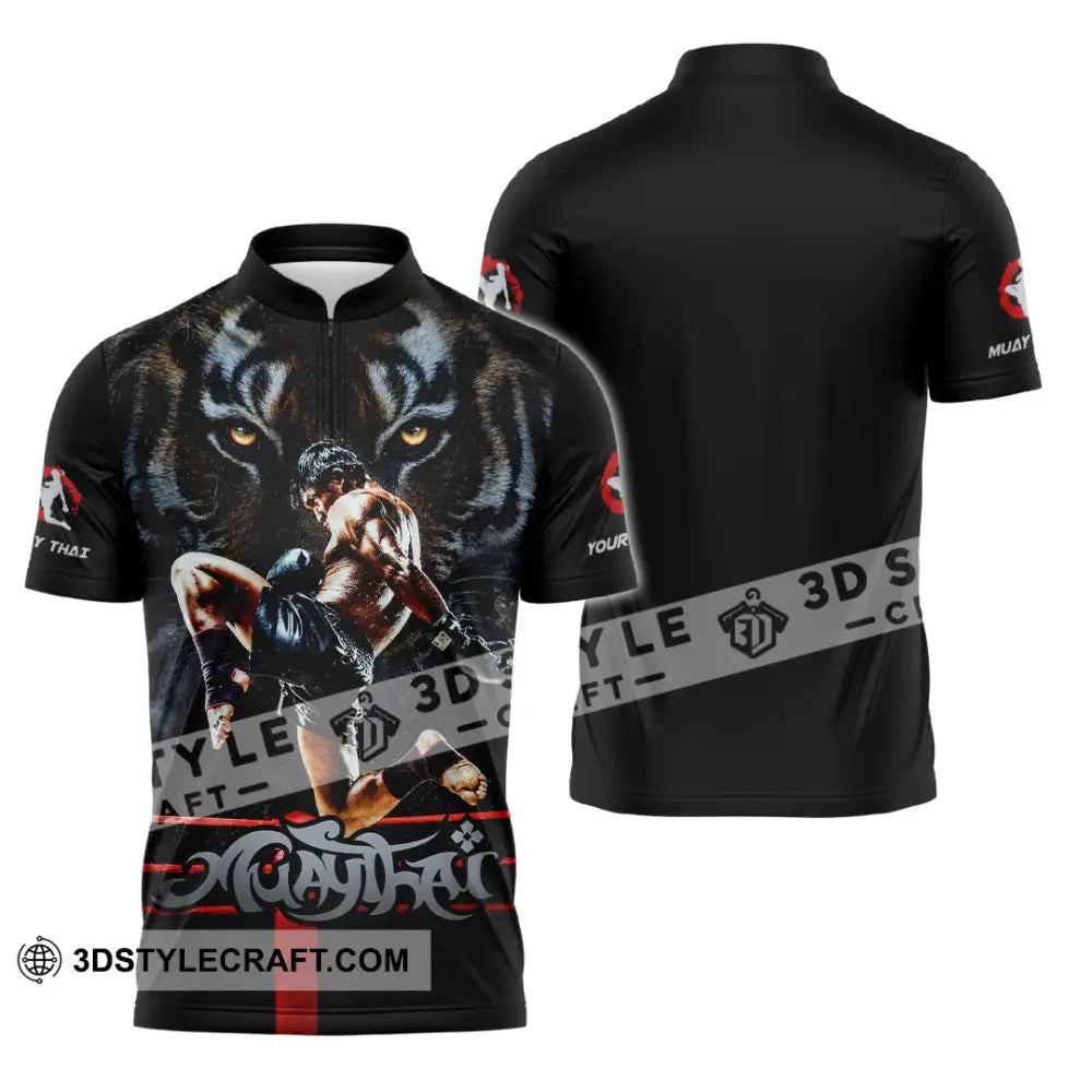 Unisex Shirt - Custom Muay Thai Shirt - Zipper Polo Shirt / S - T-shirt