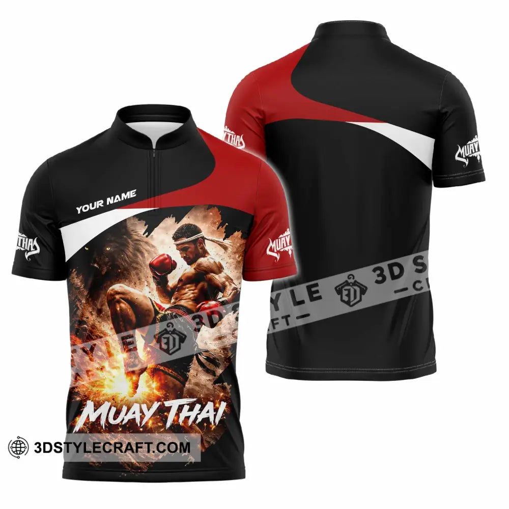Unisex Shirt - Custom Muay Thai Shirt - Zipper Polo Shirt / S - T-shirt