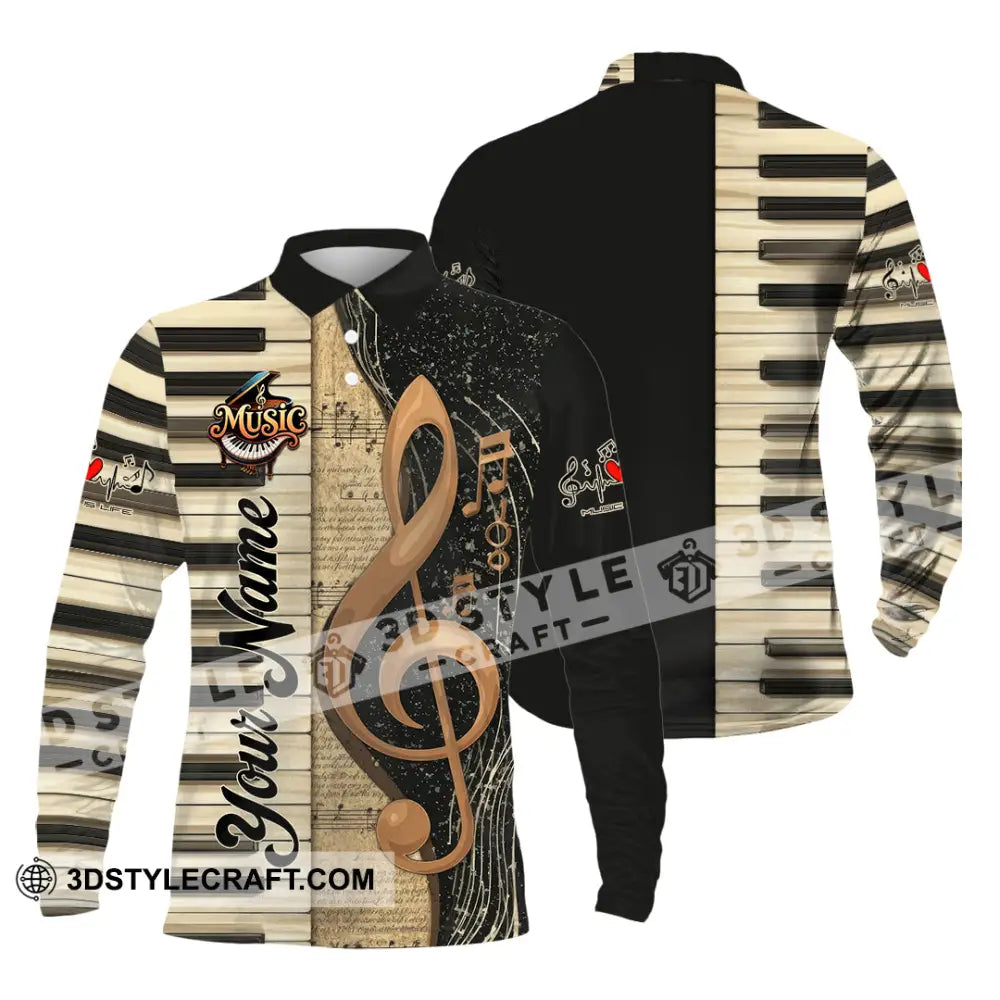 Unisex Shirt - Custom Music 3D Shirt Long Sleeve Polo / S T-shirt