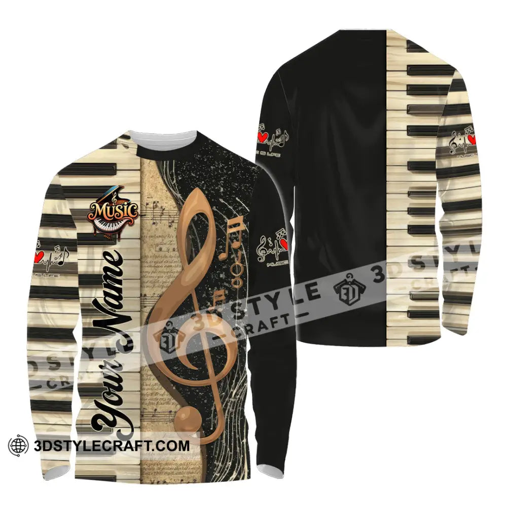 Unisex Shirt - Custom Music 3D Shirt Long Sleeve Shirt / S T-shirt