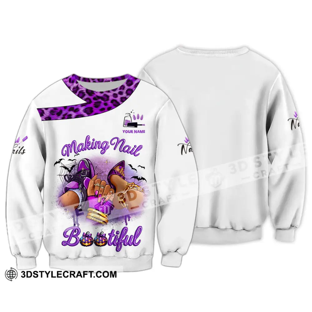 Unisex Shirt Custom Nails Artist Halloween Shirt Long Sleeve / S T shirt