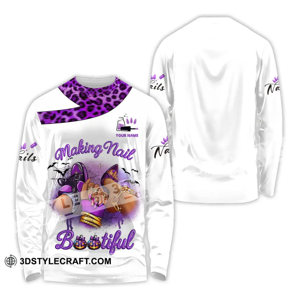 Unisex Shirt Custom Nails Artist Halloween Shirt Long Sleeve Shirt / S T shirt