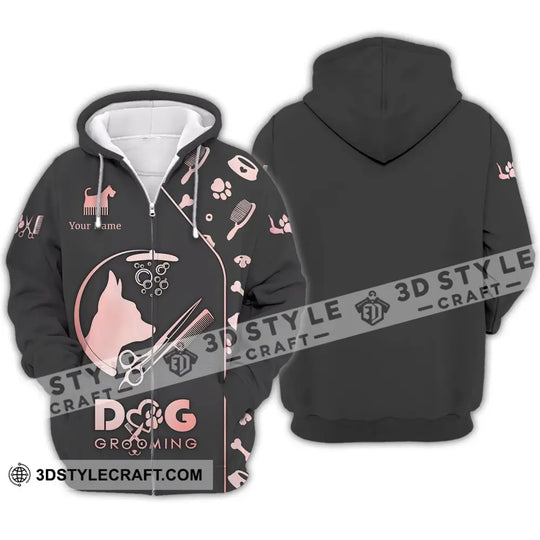 Unisex Shirt - Custom Name 3D Shirt - Dog Grooming Shirt style option 4