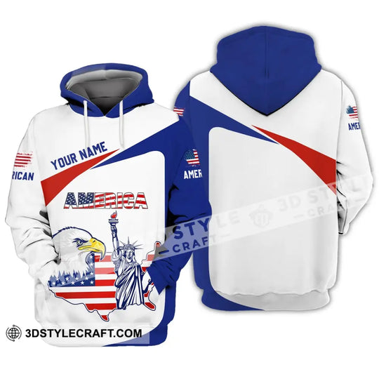 Unisex Shirt - Custom Name 3D Shirt - Eagle Liberties America Flag style option 3