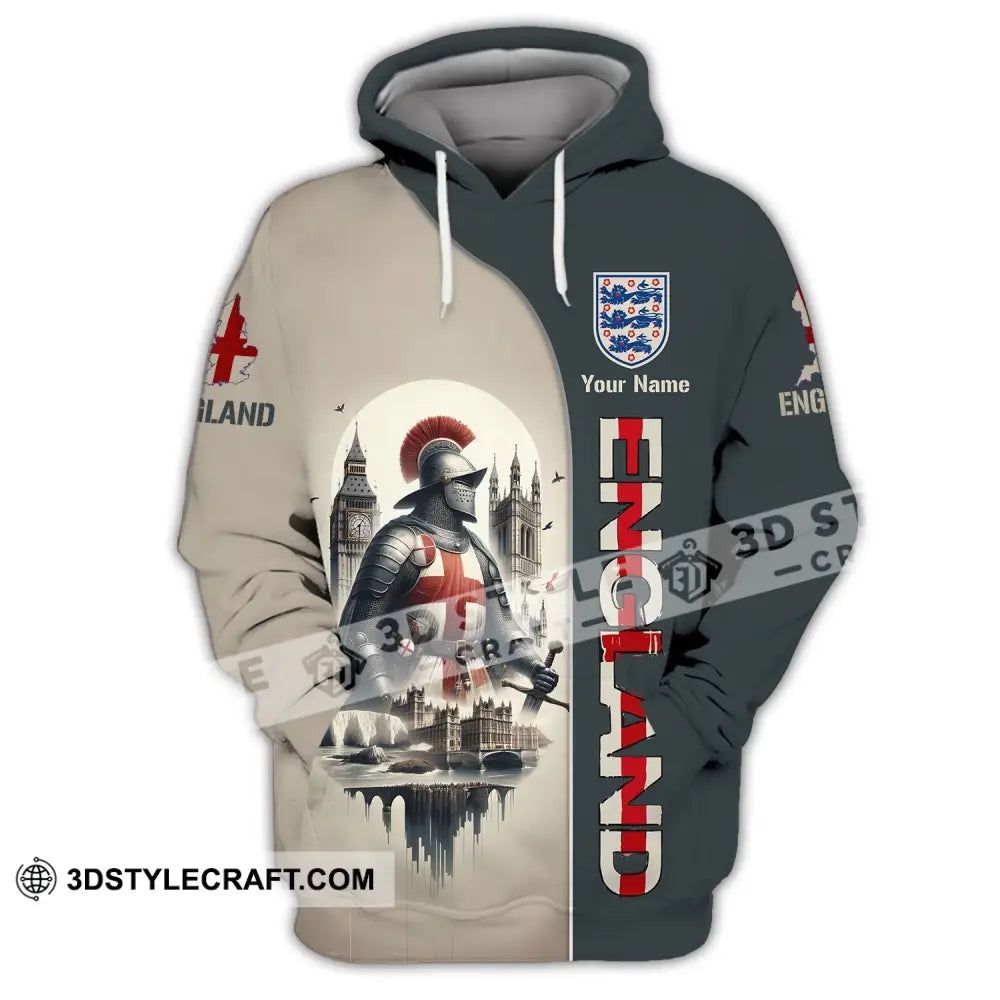 Unisex Shirt - Custom Name 3D England Chevalier Hoodie / S T-Shirt