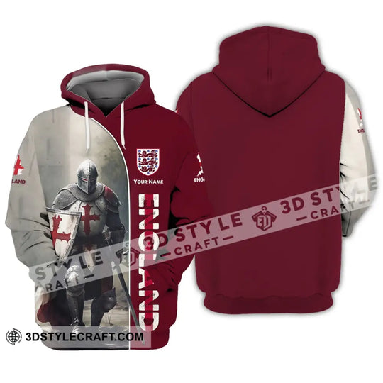 Unisex Shirt - Custom Name 3D Shirt - England Hero Map And Logo style option 3