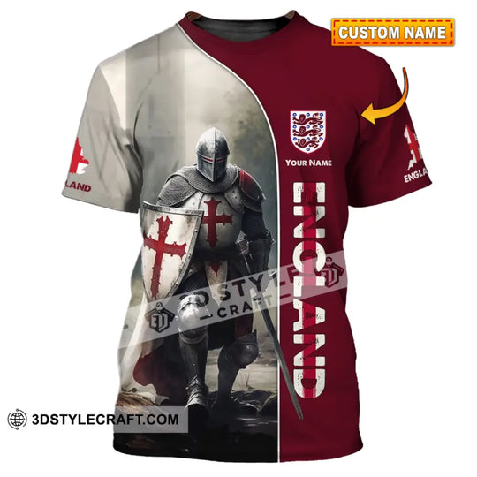 Unisex Shirt - Custom Name 3D Shirt - England Hero Map And Logo style option 1