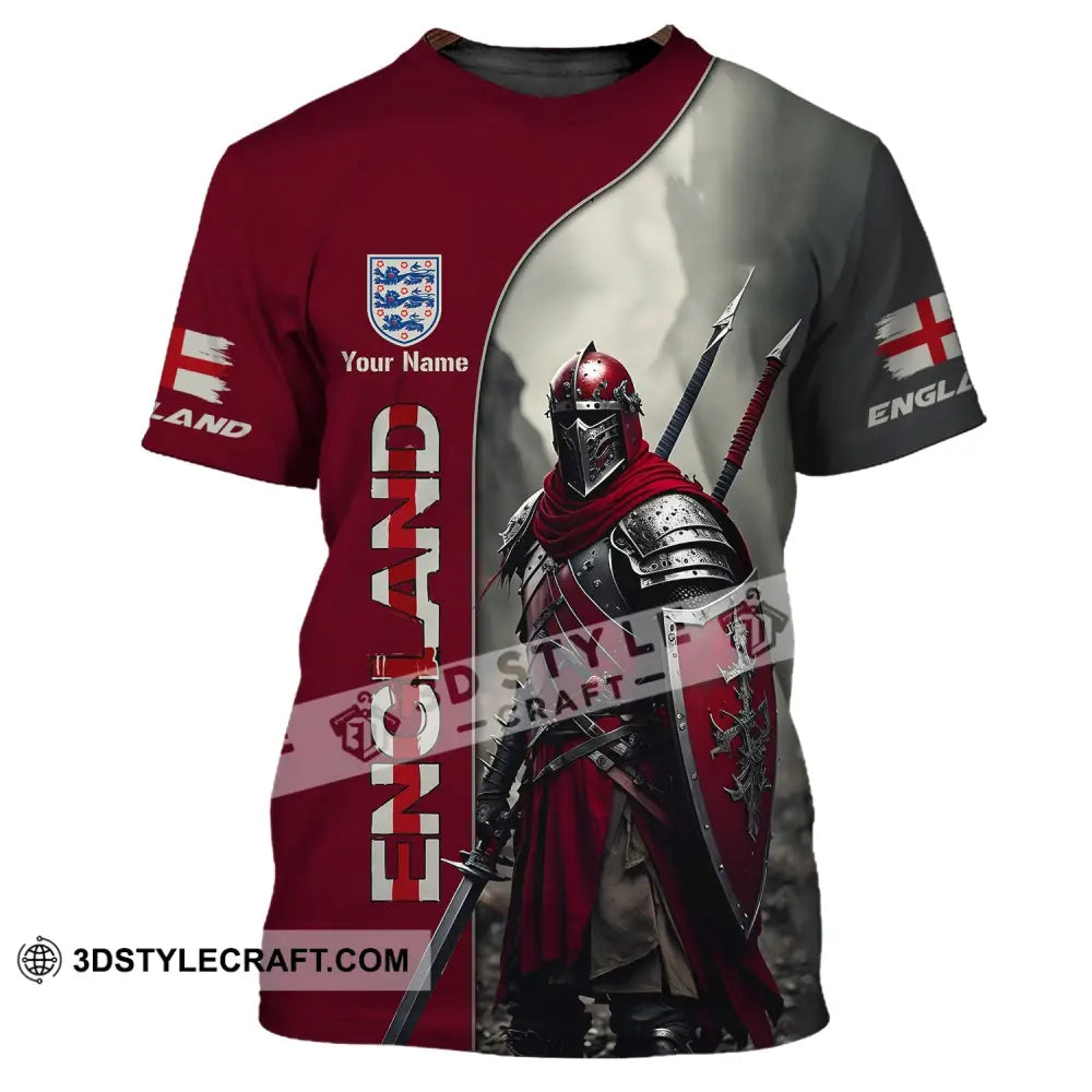 Unisex Shirt - Custom Name 3D For England Lover Warrior T-Shirt / S T-Shirt