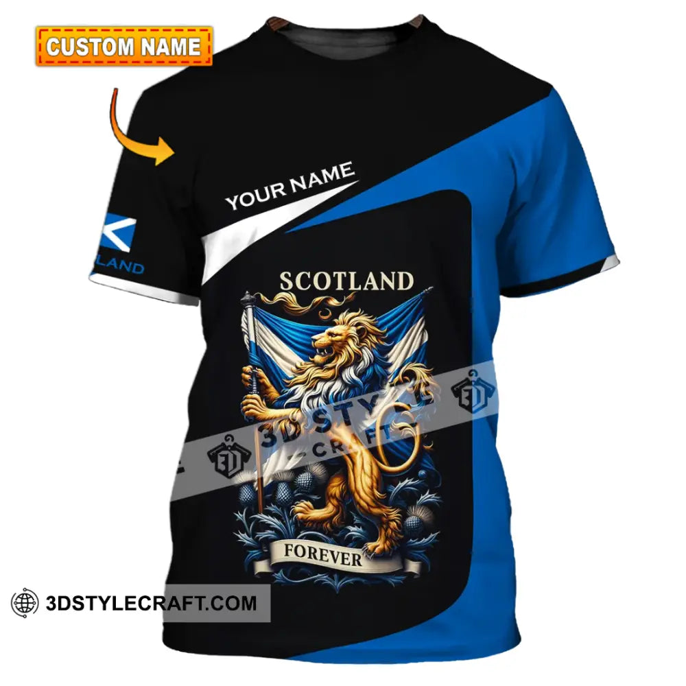 Unisex Shirt - Custom Name 3D Scotland Forever T-Shirt