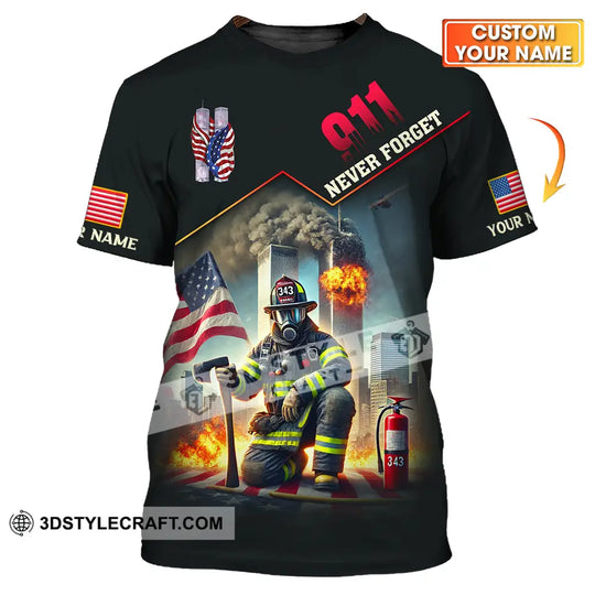 Unisex Shirt - Custom Name 911 Shirt, Never Forget style option 1