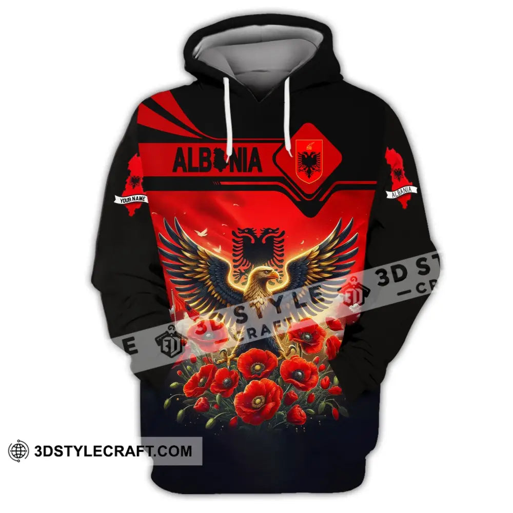 Unisex Shirt Custom Name Albania Polo Long Sleeve Gift Hoodie / S T-Shirt