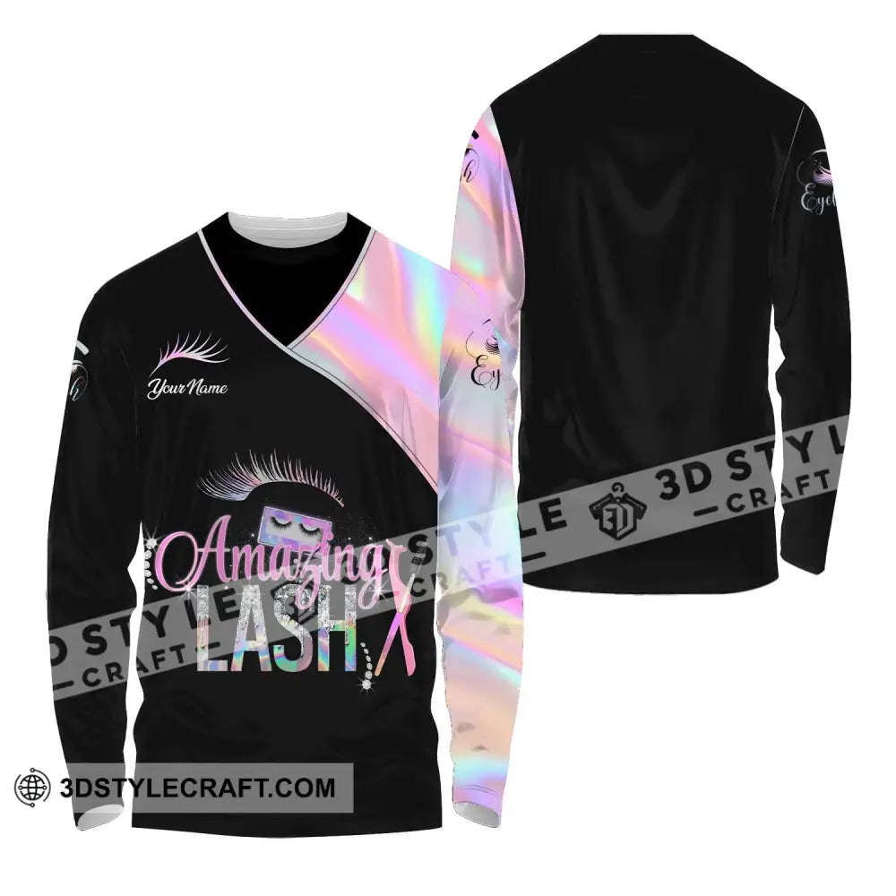 Unisex Shirt - Custom Name Amazing Lash Long Sleeve / S T-Shirt