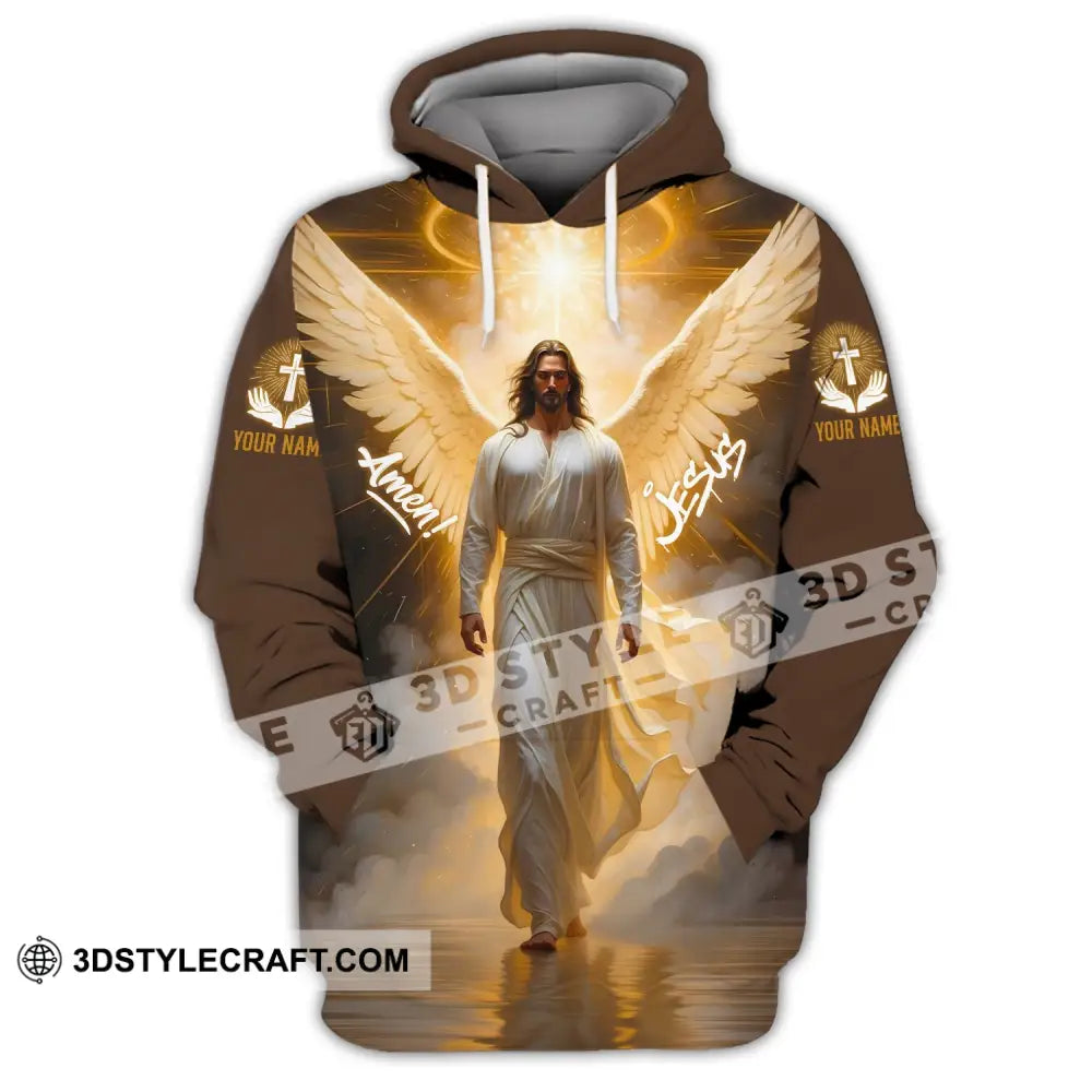 Unisex Shirt - Custom Name Amen Jesus Hoodie / S T-Shirt