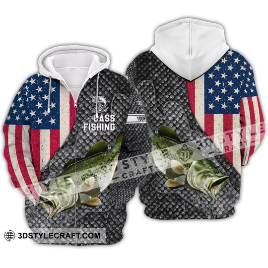 Unisex Shirt - Custom Name Shirt - America Bass Fishing Shirt style option 4