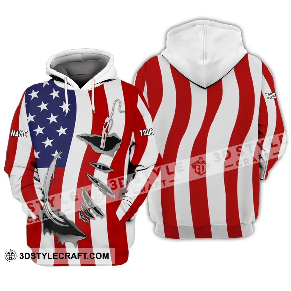 Unisex Shirt - Custom Name America Flag Hoodie / S T-Shirt