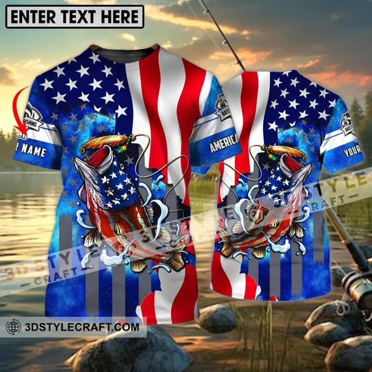 Unisex Shirt - Custom Name Shirt, American Bass Fishing style option 1