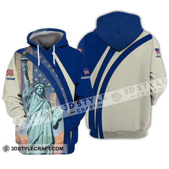 Unisex Shirt, Custom Name American Pride Shirt, Statue of Liberty T-Shirt style option 4