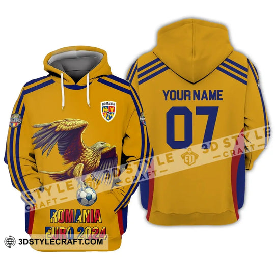 Unisex Shirt - Custom Name And Number 2024 Euro Cup Shirt, Romania Team style option 2