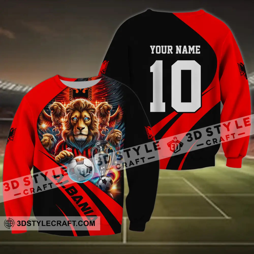 Unisex Shirt - Custom Name And Number Albania Euro 2024 National Team Long Sleeve / S T-Shirt