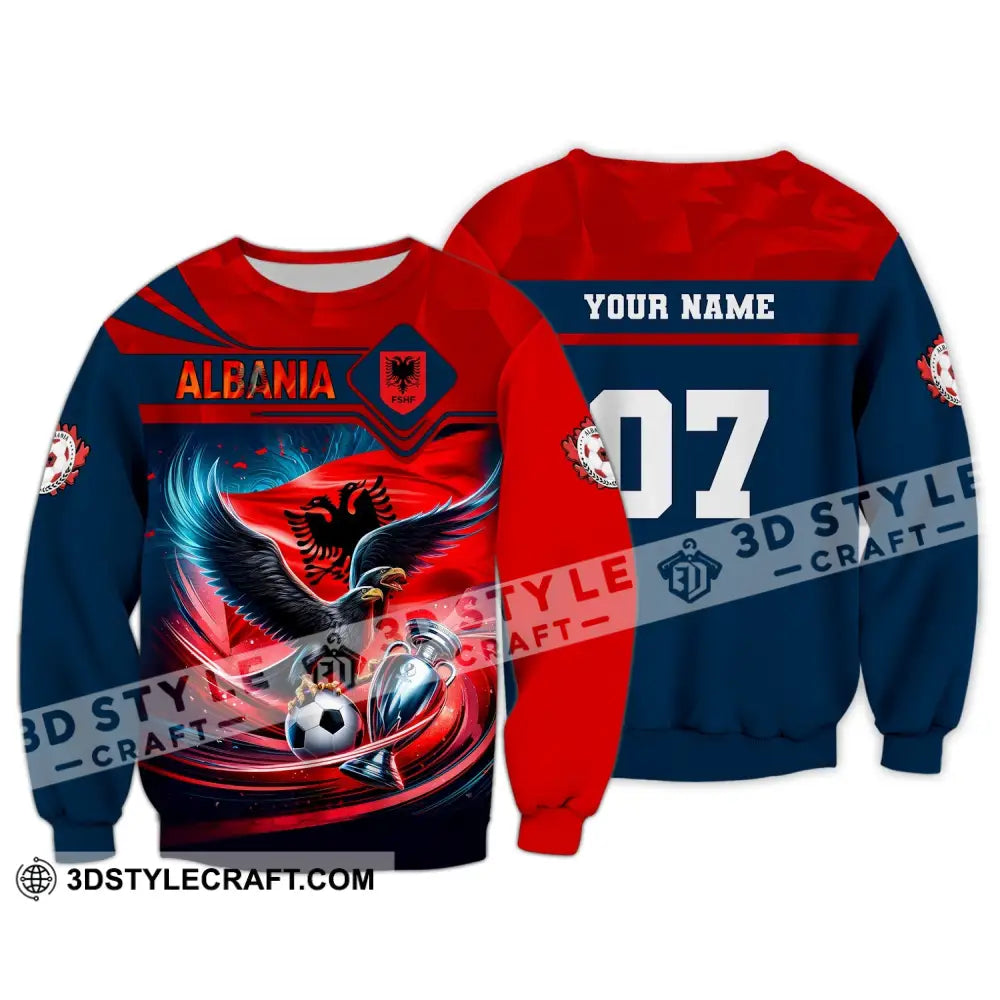 Unisex Shirt Custom Name And Number Albania Football Euro 2024 Polo Long Sleeve / S T-Shirt