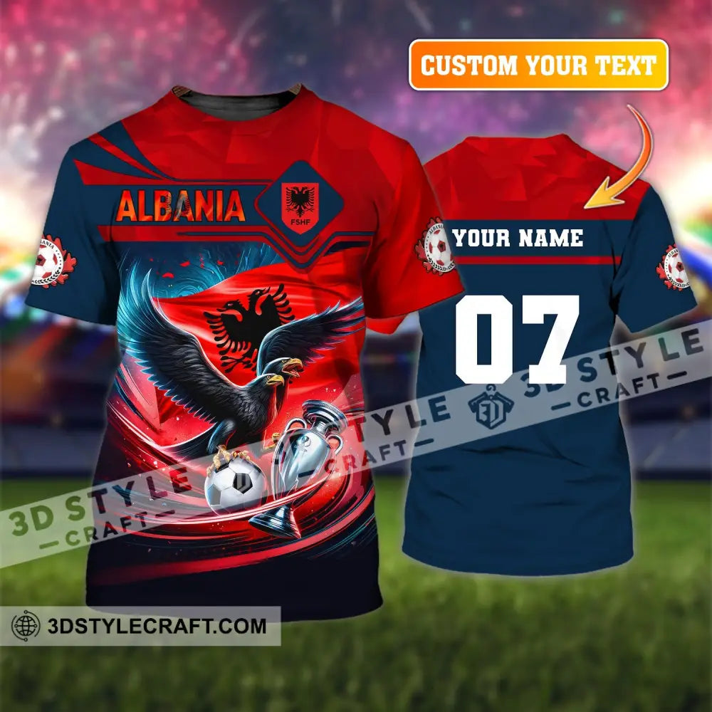 Unisex Shirt Custom Name And Number Albania Football Euro 2024 Polo Long Sleeve T-Shirt