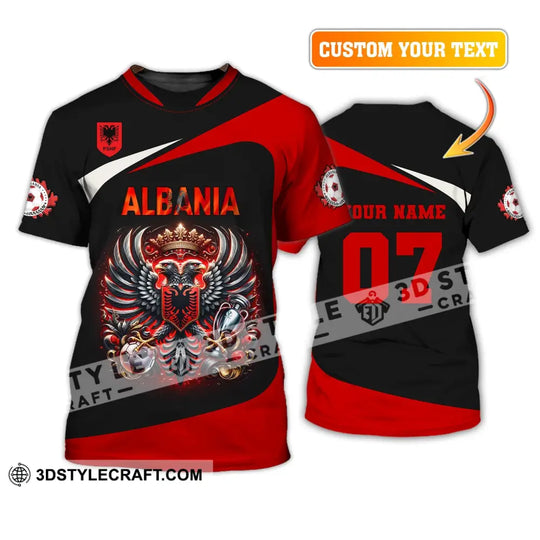 Unisex Shirt, Custom Name and Number Albania Football Shirt, Euro 2024 Shirt, Albania Football Polo Long Sleeve Shirt style option 2