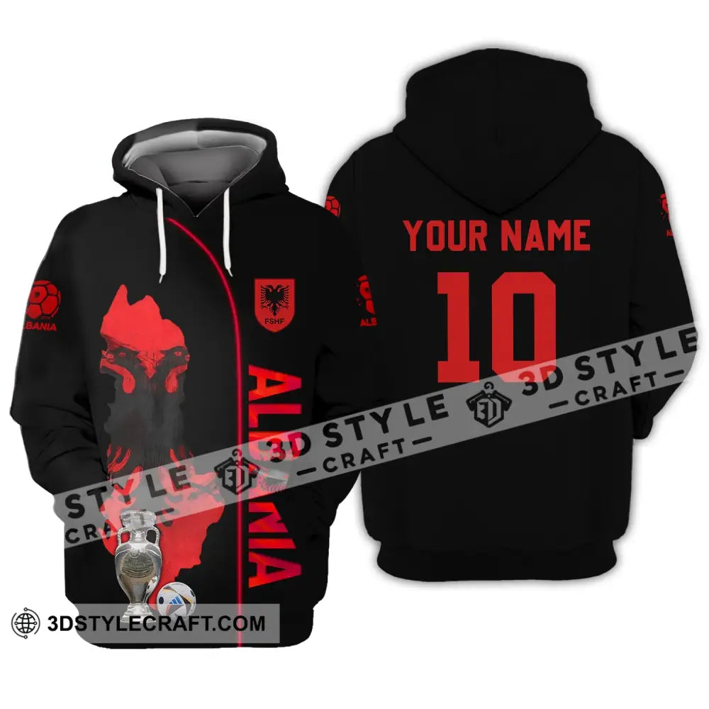 Unisex Shirt - Custom Name And Number Albania National Team Euro 2024 Hoodie / S T-Shirt