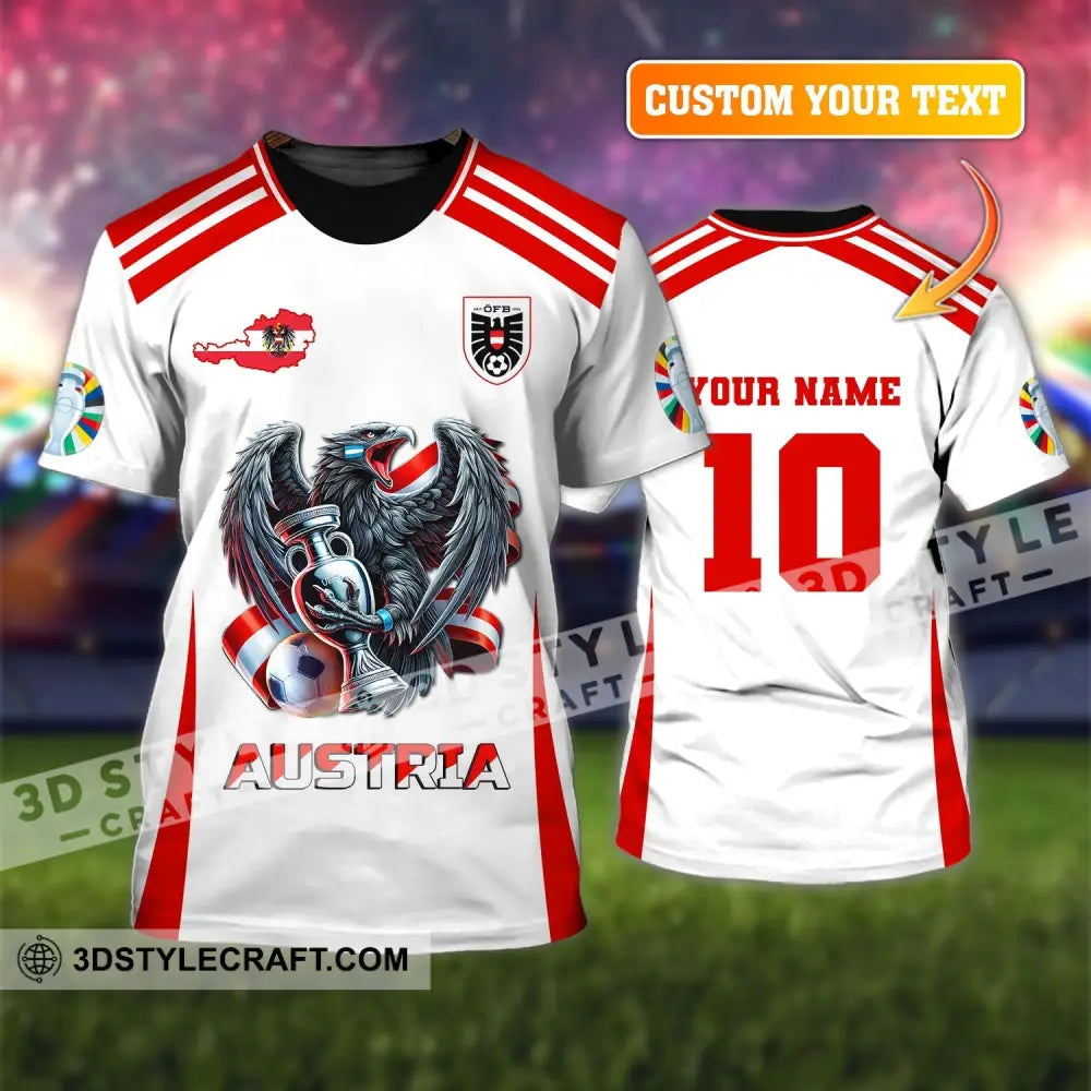 Unisex Shirt Custom Name and Number Austria Football Shirt Euro 2024 Austria Football Polo Long Sleeve Shirt T-Shirt