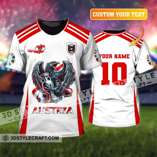 Unisex Shirt Custom Name and Number Austria Football Shirt Euro 2024 Austria Football Polo Long Sleeve Shirt T-Shirt