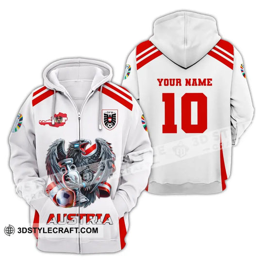 Unisex Shirt, Custom Name and Number Austria Football Shirt, Euro 2024 Austria Football Polo Long Sleeve Shirt style option 4