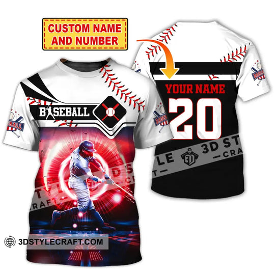 Unisex Shirt, Custom Name and Number Baseball Shirt, T-Shirt for Baseball Club, Gift for Baseball Players style option 1