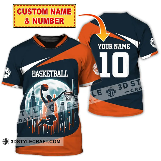 Unisex Shirt, Custom Name and Number Basketball Shirt, Basketball Club Uniform, Basketball Hoodie T-Shirt style option 1
