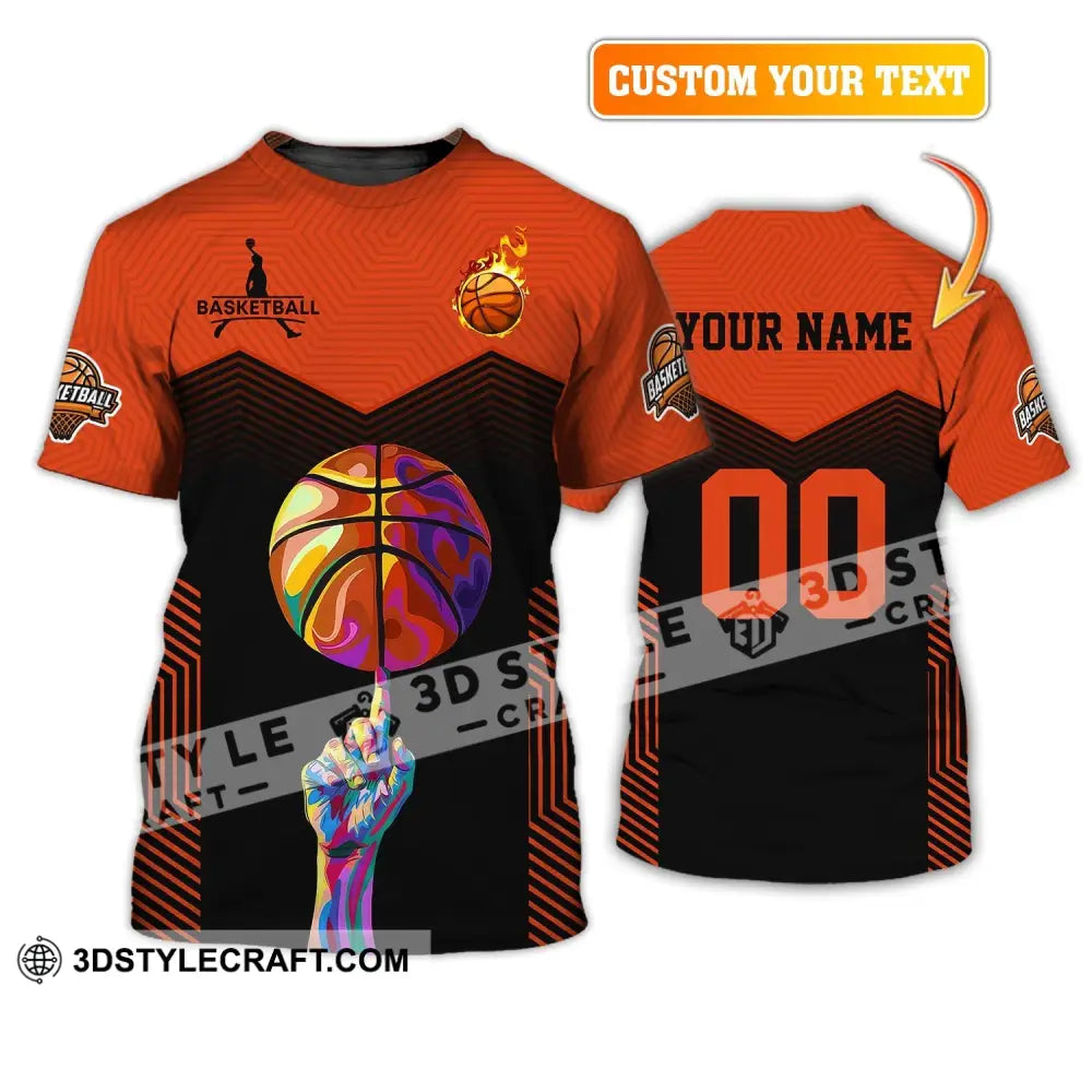 Unisex Shirt Custom Name And Number Basketball Lover T-Shirt Long Sleeve Polo