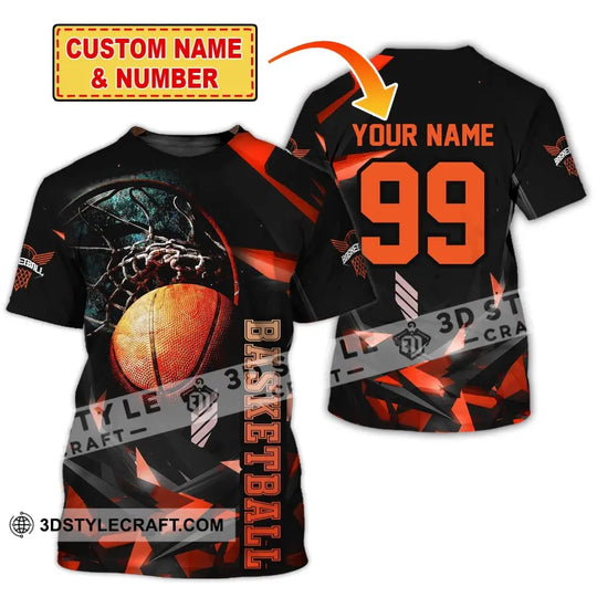 Unisex Shirt, Custom Name and Number Basketball Polo Shirt, Basketball Club Uniform, Basketball T-Shirt style option 2