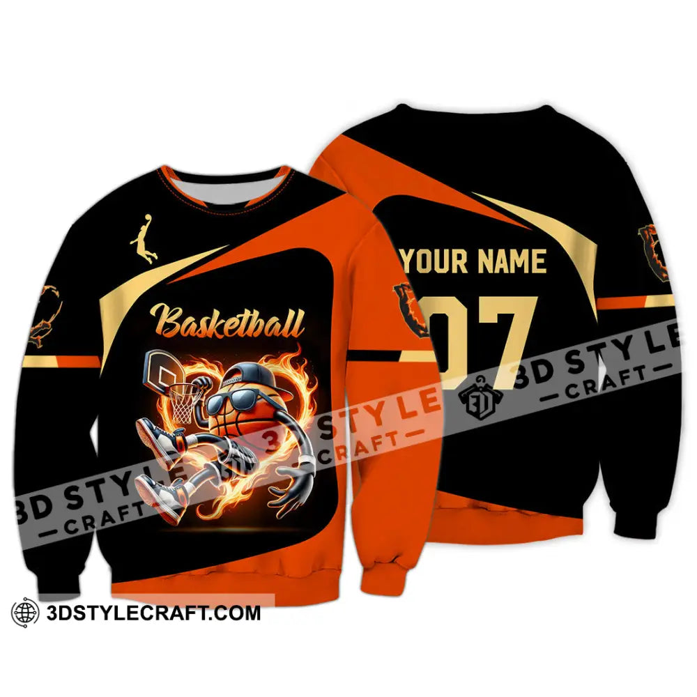 Unisex Shirt Custom Name And Number Basketball Polo Long Sleeve Gift / S T-Shirt