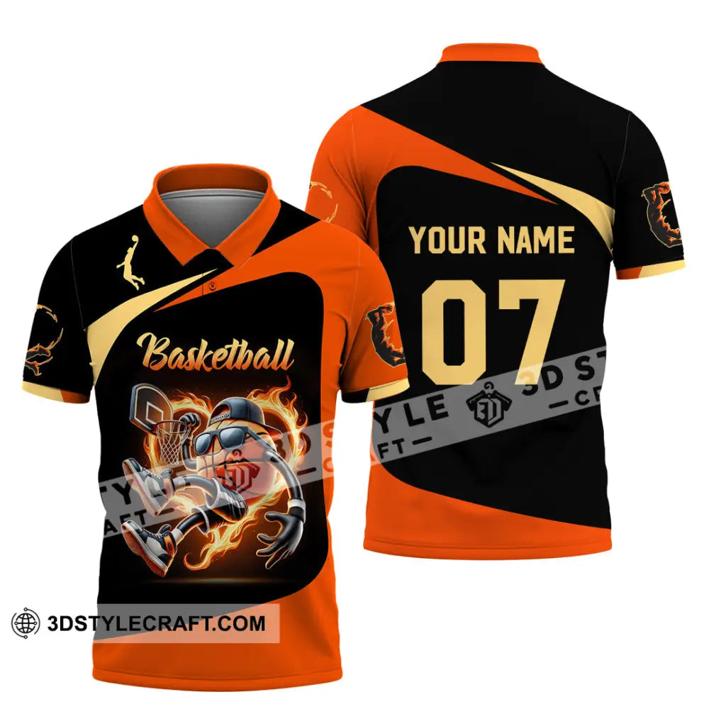 Unisex Shirt Custom Name And Number Basketball Polo Long Sleeve Gift / S T-Shirt