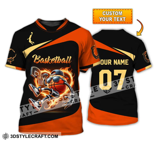 Unisex Shirt, Custom Name and Number Basketball Shirt, Basketball Polo Long Sleeve Shirt, Basketball Gift style option 1